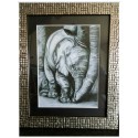 Framed baby elephant print