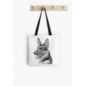Small tote bag, with drawing of german shepherd dog