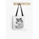 Small tote bag, with drawing of lioness