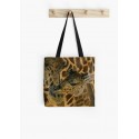Medium tote bag, with drawing mother and baby giraffe