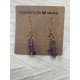 Hand crafted gemstone chip earrings amethyst