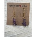 Hand crafted gemstone chip earrings amethyst