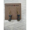 Hand crafted gemstone chip earrings Titanium Aura Hematite