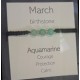 Birthstone adjustable bracelet March (Aquamarine)
