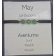 Birthstone adjustable bracelet May Aventurine