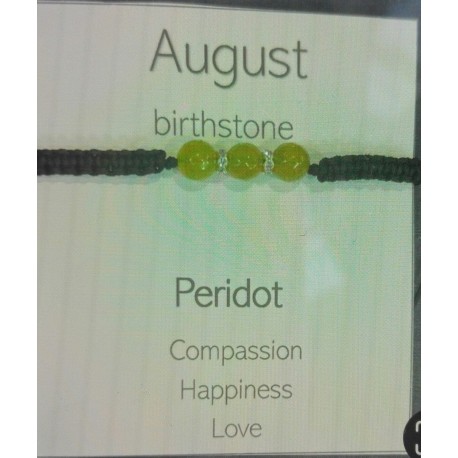 Birthstone adjustable bracelet July Carnelian