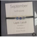 Birthstone adjustable bracelet September Lapis-Lazuli